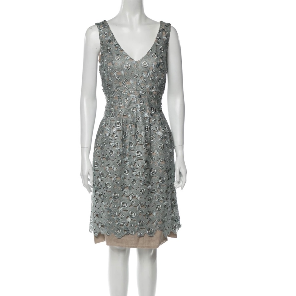 Lela Rose Lace Pattern Knee Length Dress